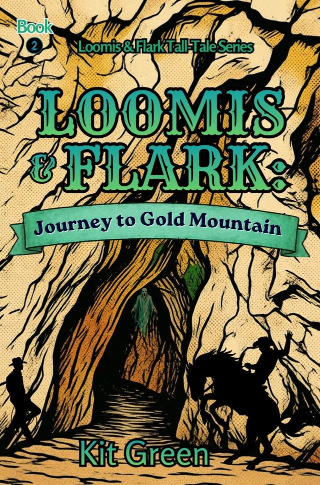 Cover in progress for Loomis & Flark: Journey to Gold Mountain